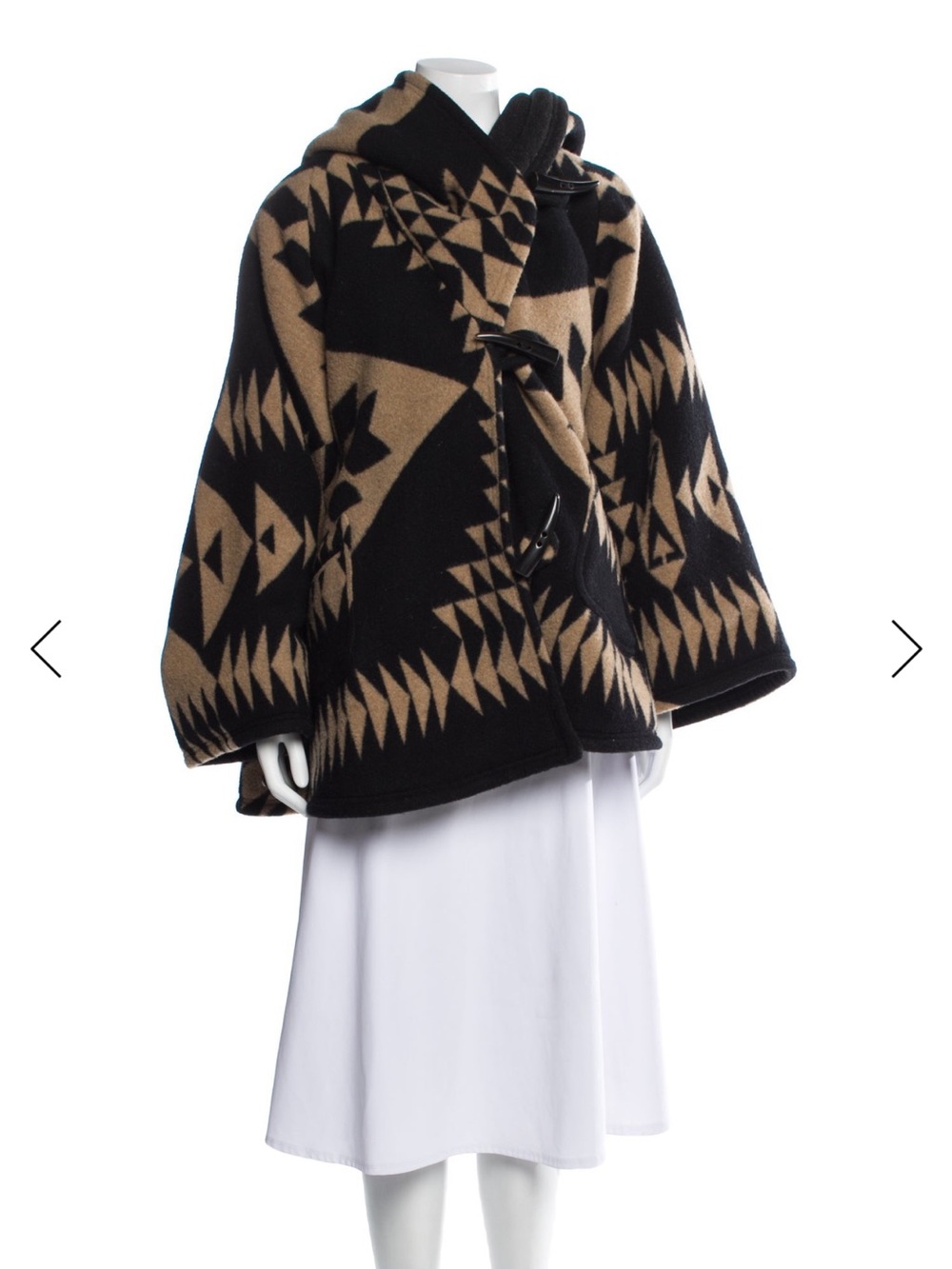Lindsey Thornburg Cape Coat in Black & Tan